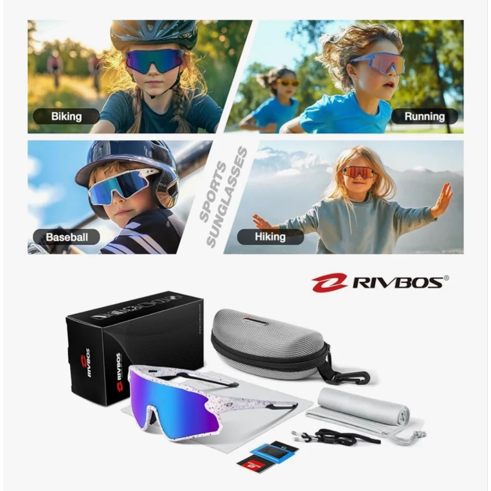 NEW Youth Baseball Cycling Kids Sunglasses Unisex Polarized UV Protection